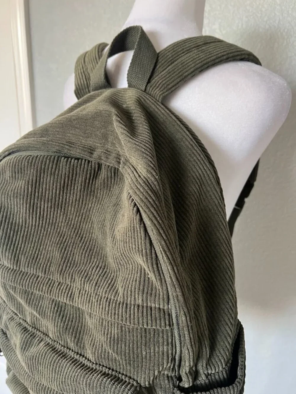 Wild Fable Corduroy Olive Green Casual Backpack School Bag